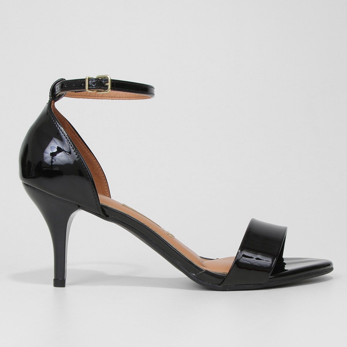 Sandália Vizzano Salto Médio Verniz Feminina - Preto Menor preço em Sandália Vizzano Salto Médio Verniz Feminina - Preto