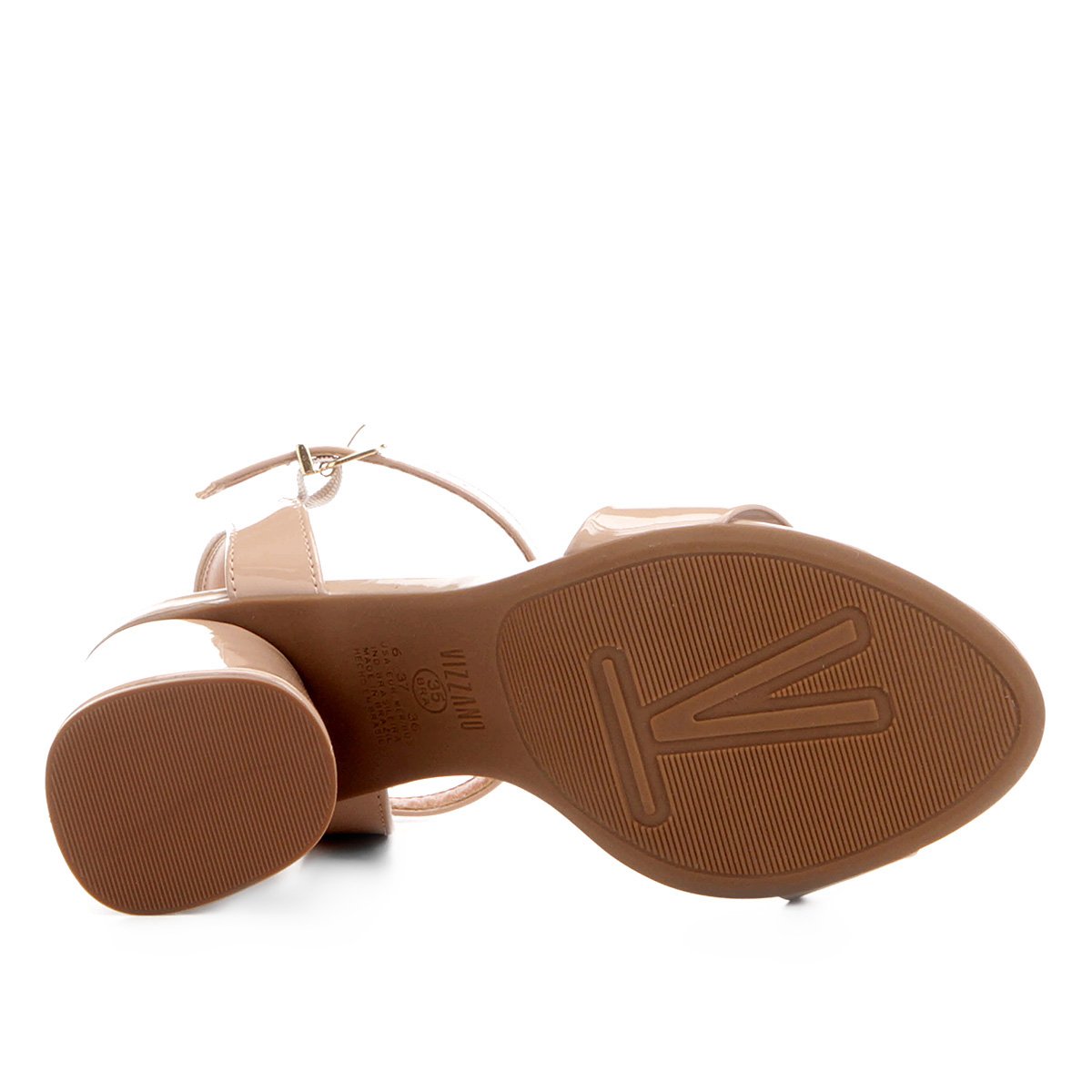 Sandália Vizzano Salto Redondo Tira Feminina - Bege | Zattini