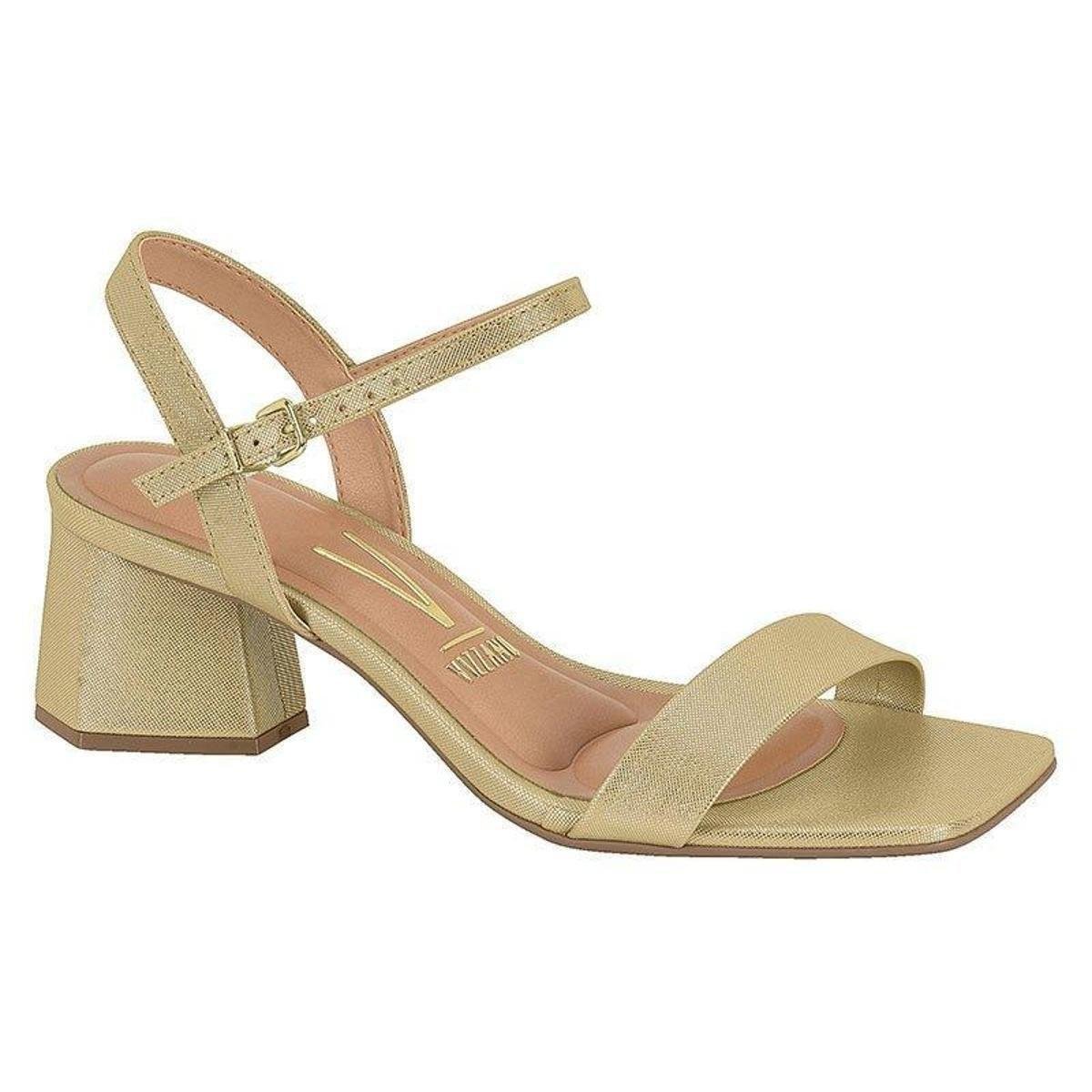 Sandália Vizzano Tiras Feminina - Dourado Menor preço em Sandália Vizzano Tiras Feminina - Dourado