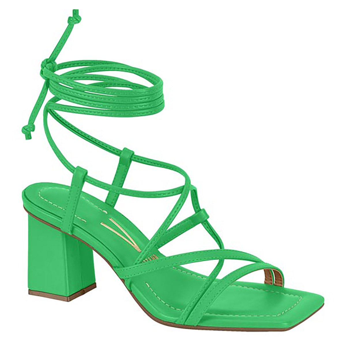 Sandália Vizzano Tiras Salto Bloco Amarração Feminina - Verde Menor preço em Sandália Vizzano Tiras Salto Bloco Amarração Feminina - Verde