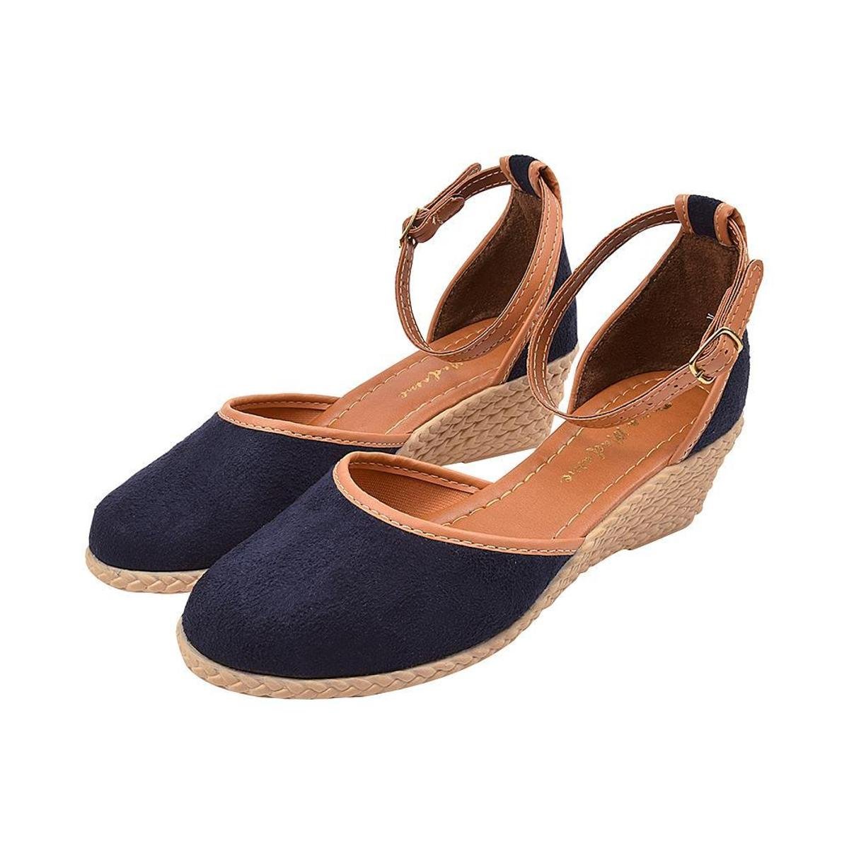 Sandalias Femininas Sapato Salto Anabela Sapatteria 040701 - Marinho |  Zattini