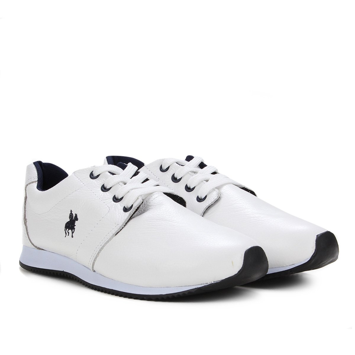 Sapatênis Black Horse Polo Farm Básico Masculino - Branco+Marinho | Zattini