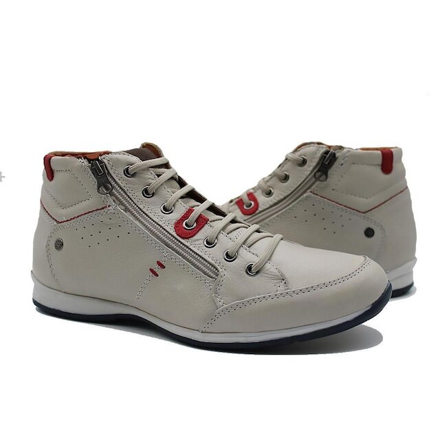 Sapatenis Cano Alto Masculino Couro Calce Facil Elastico Detalhe Ziper Lateral Macio Solado TR