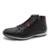 Sapatenis Cano Alto Masculino Couro Calce Facil Elastico Detalhe Ziper Lateral Macio Solado TR - Preto