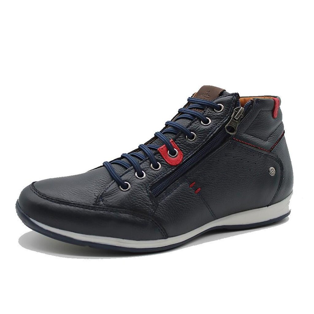 Sapatenis Cano Alto Masculino Couro Calce Facil Elastico Detalhe Ziper Lateral Macio Solado TR
