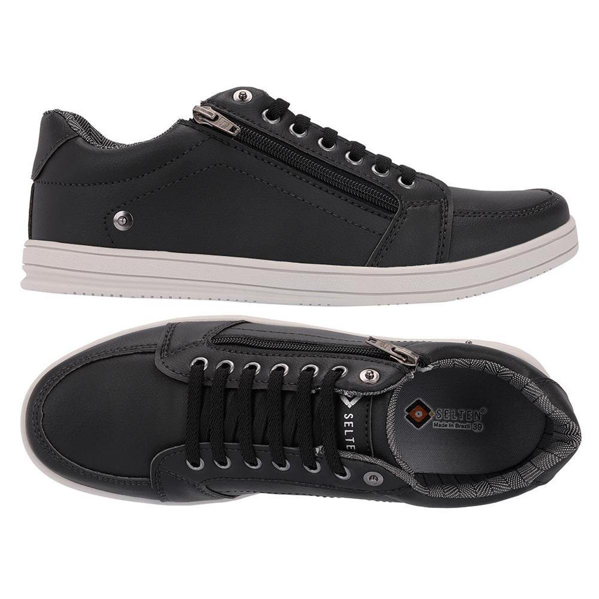 sapatenis com ziper lateral