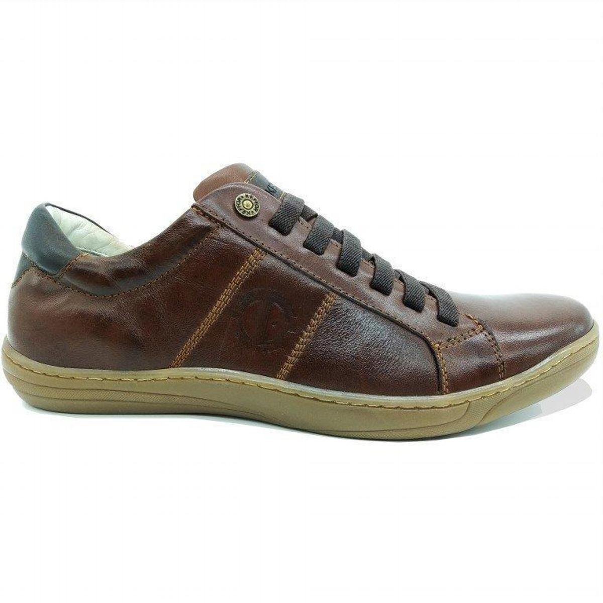 Sapatenis Casual Couro Sistema Calce Facil Keffor Masculino - Cafe | Zattini