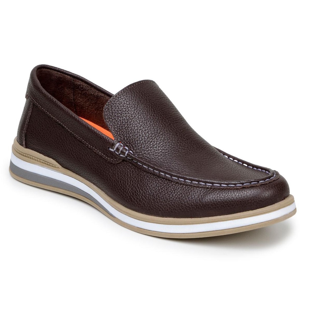 Sapatênis Casual Loafer Moderno Couro Legítimo Confortável