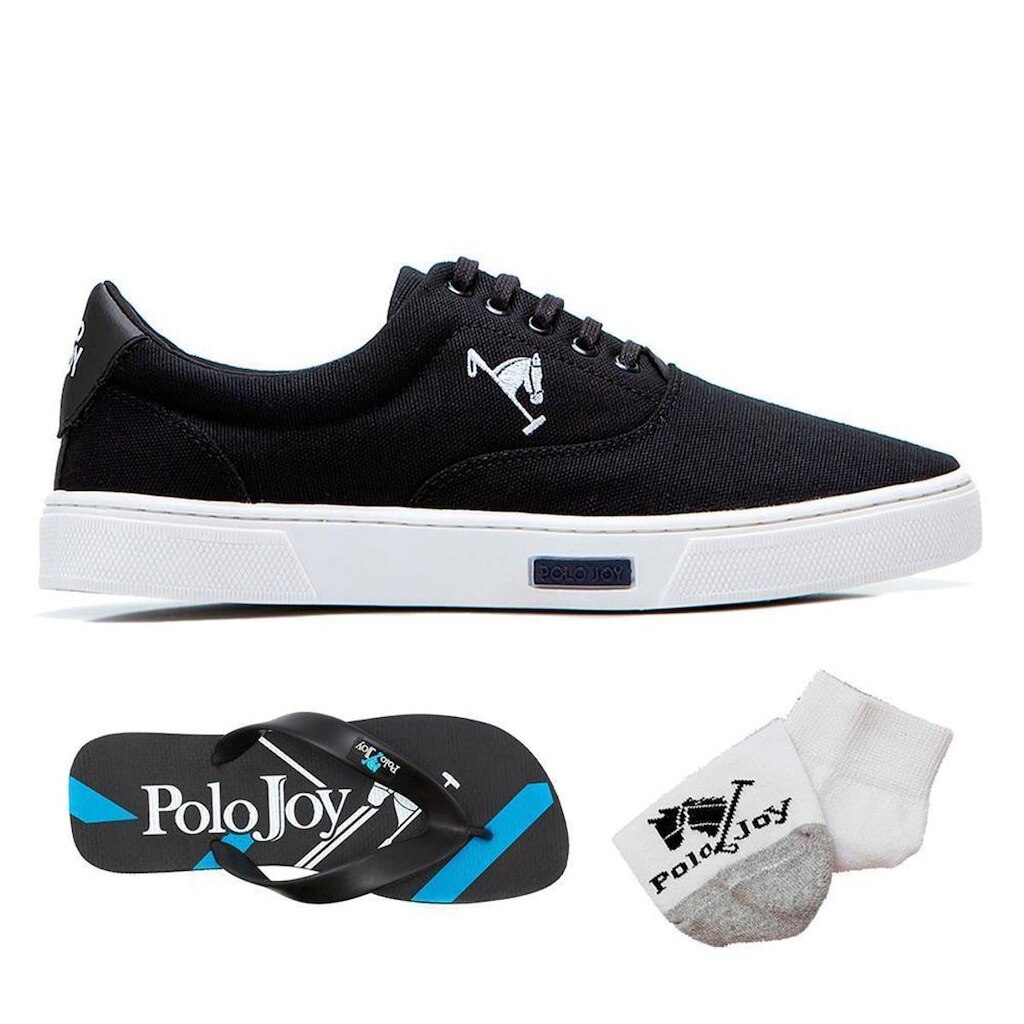 Sapatênis Casual Lona Kit com Chinelo e Meia Confort
