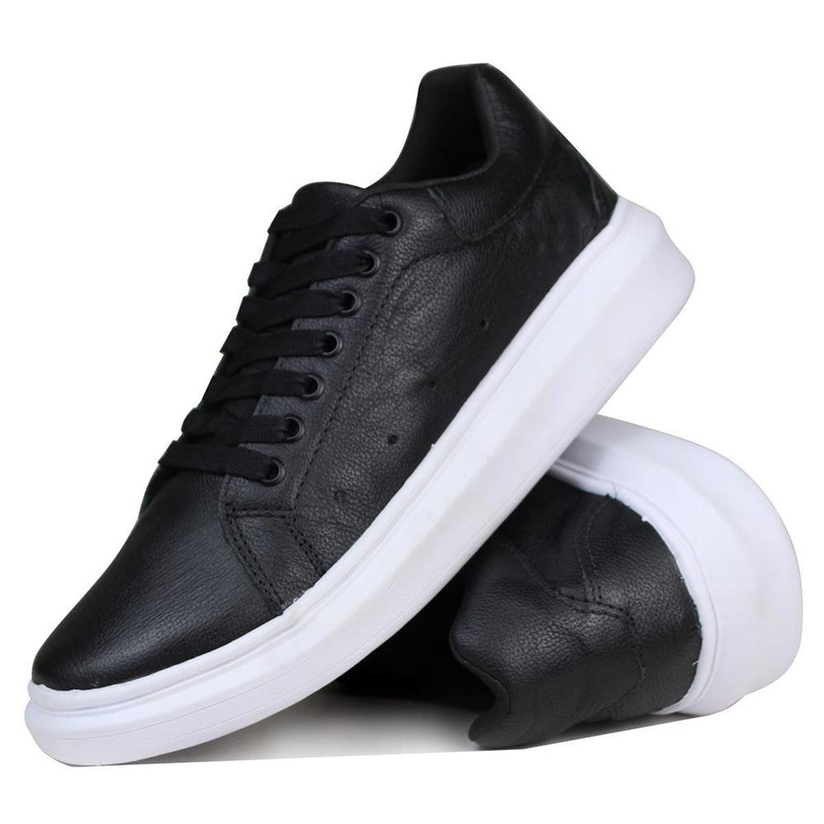 Sapatênis Casual Masculino Couro Lançamento - Preto | Zattini