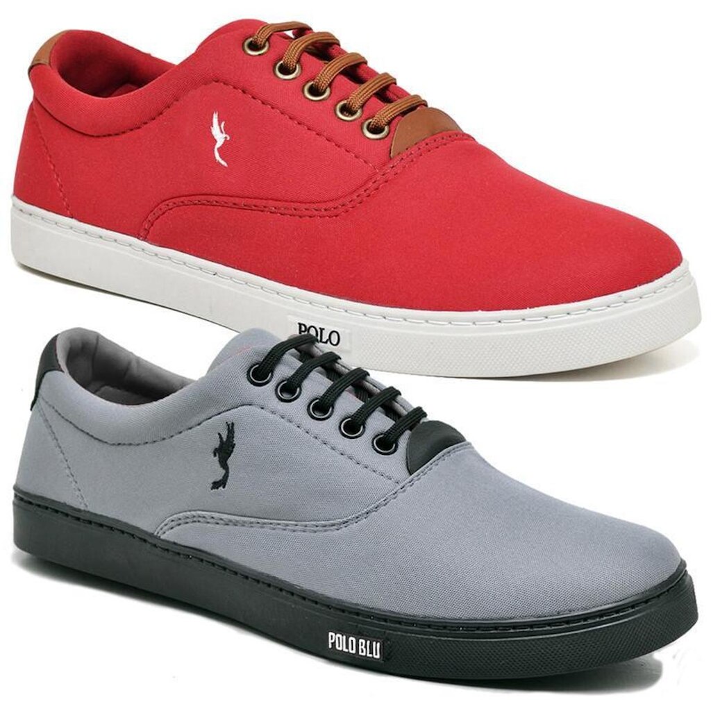 Sapatenis Casual Masculino Polo de Tecido com Sola Reta
