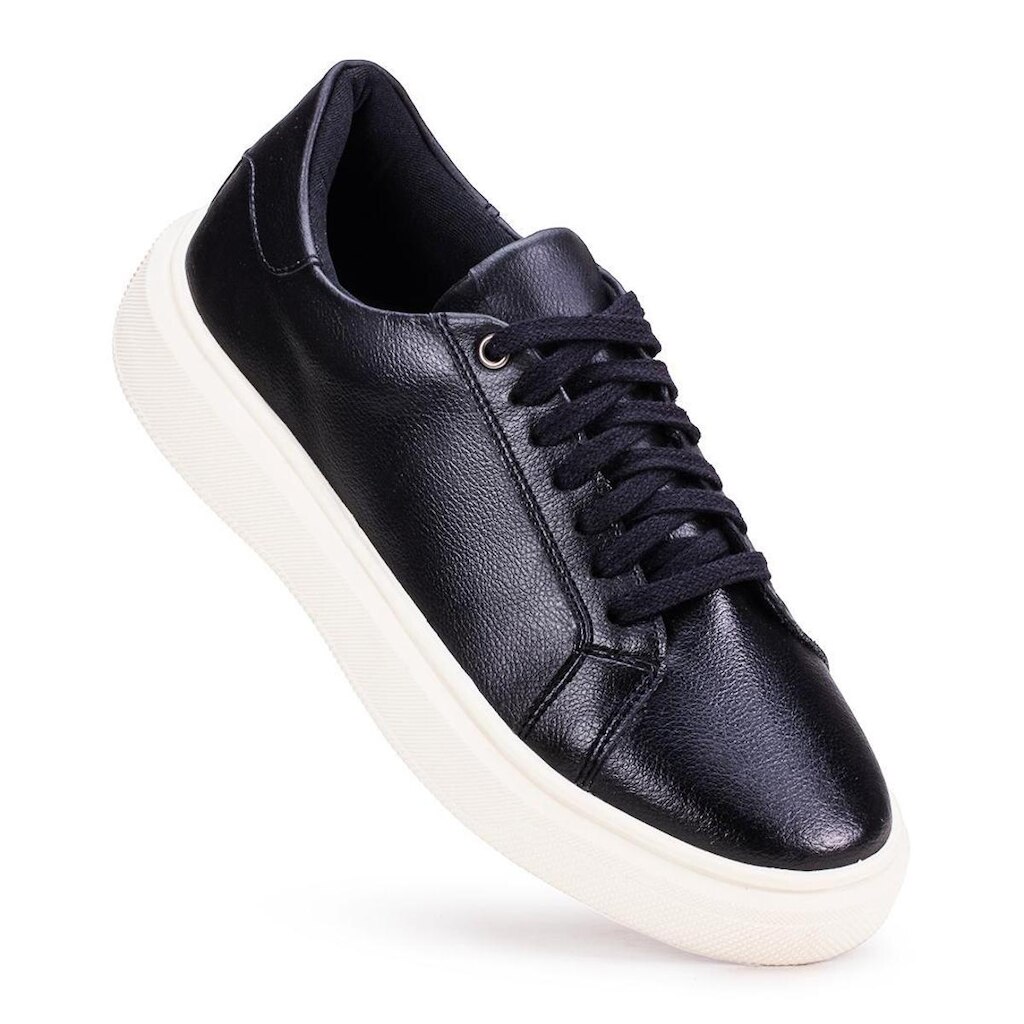 Sapatênis Casual Masculino Tênis Básico Sola Reta Street Sneaker All Black Preto Gym Academia