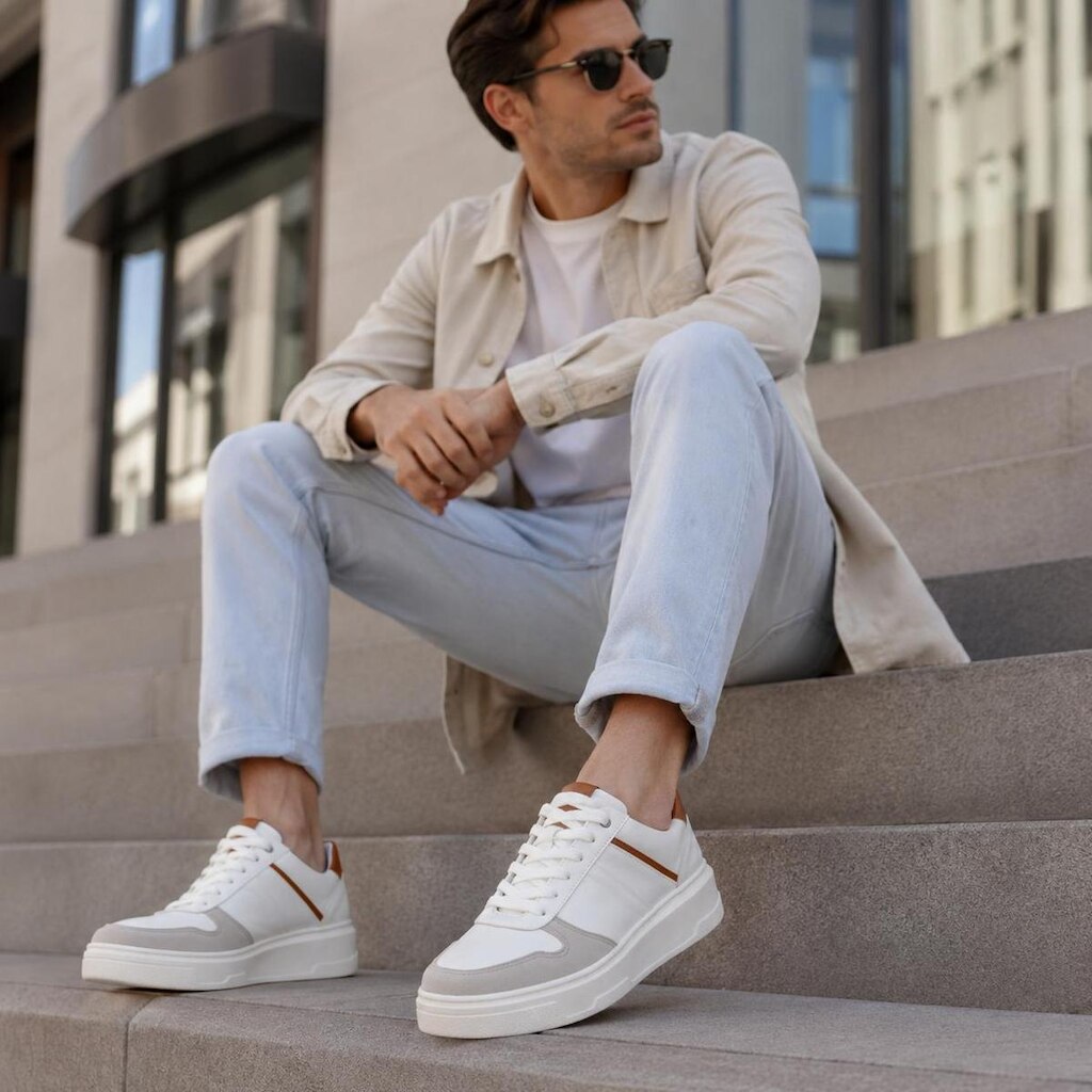Sapatênis Casual Masculino Tênis Sneaker Sola Reta Skatista Skate Streetwear Urbano Couro Sintético