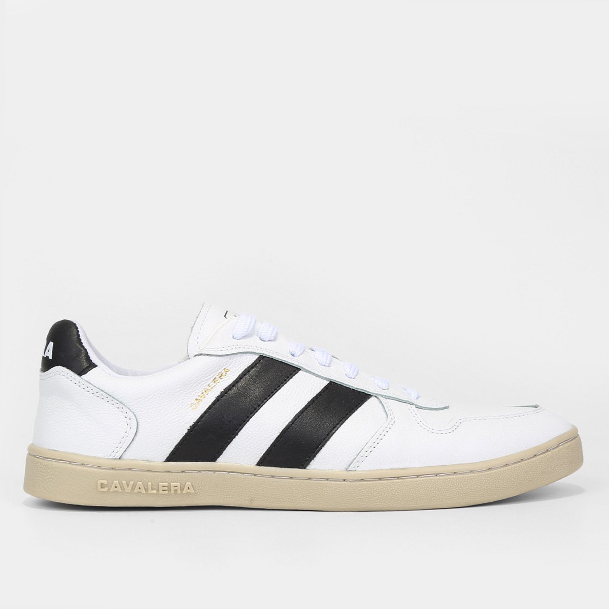 Sapatênis Cavalera Street Stripes Masculino - Branco+Preto Menor preço em Sapatênis Cavalera Street Stripes Masculino - Branco+Preto