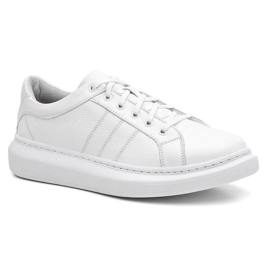 Sapatenis Centuria Sola Alta Em Couro Branco
