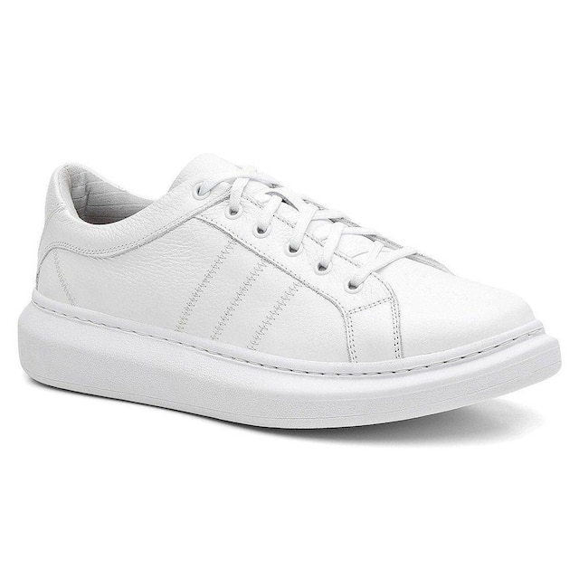 Sapatenis Centuria Sola Alta Em Couro Branco