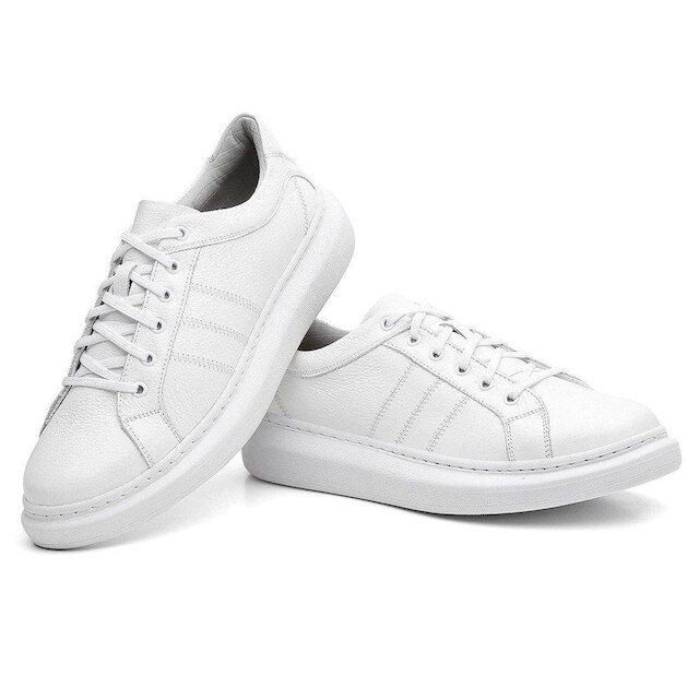 Sapatenis Centuria Sola Alta Em Couro Branco