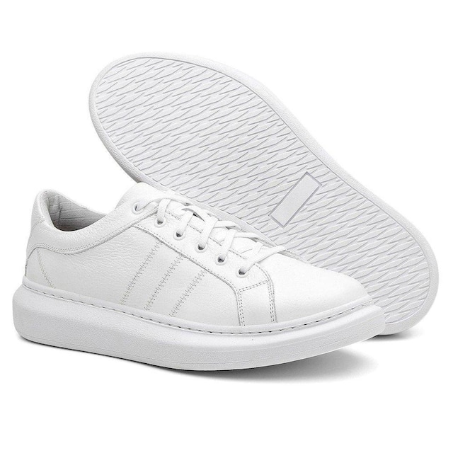 Sapatenis Centuria Sola Alta Em Couro Branco