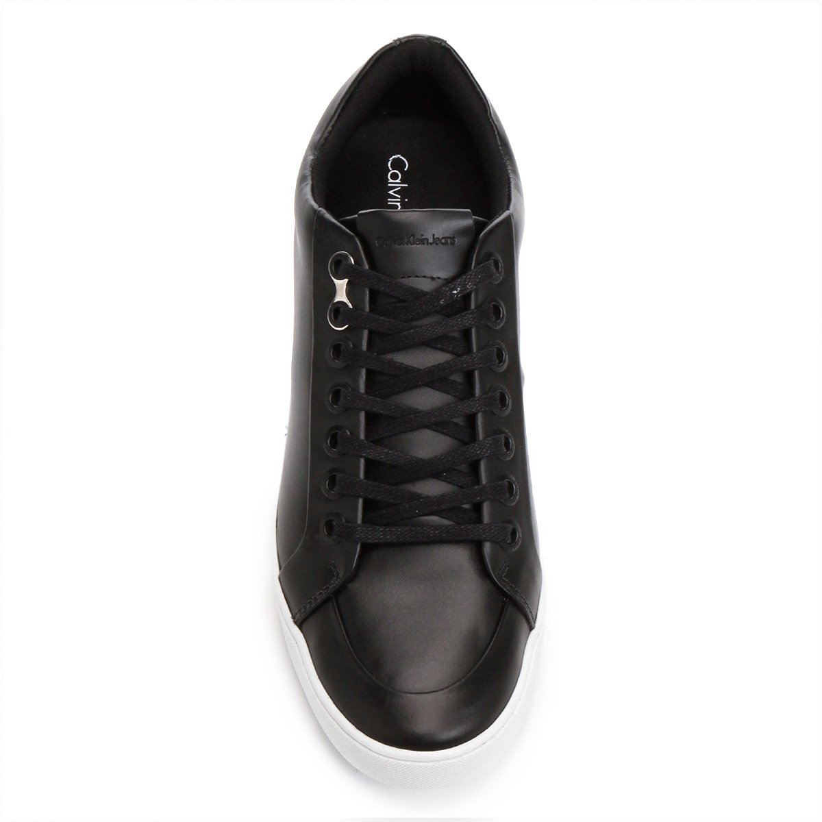 sapatênis couro calvin klein logo preto