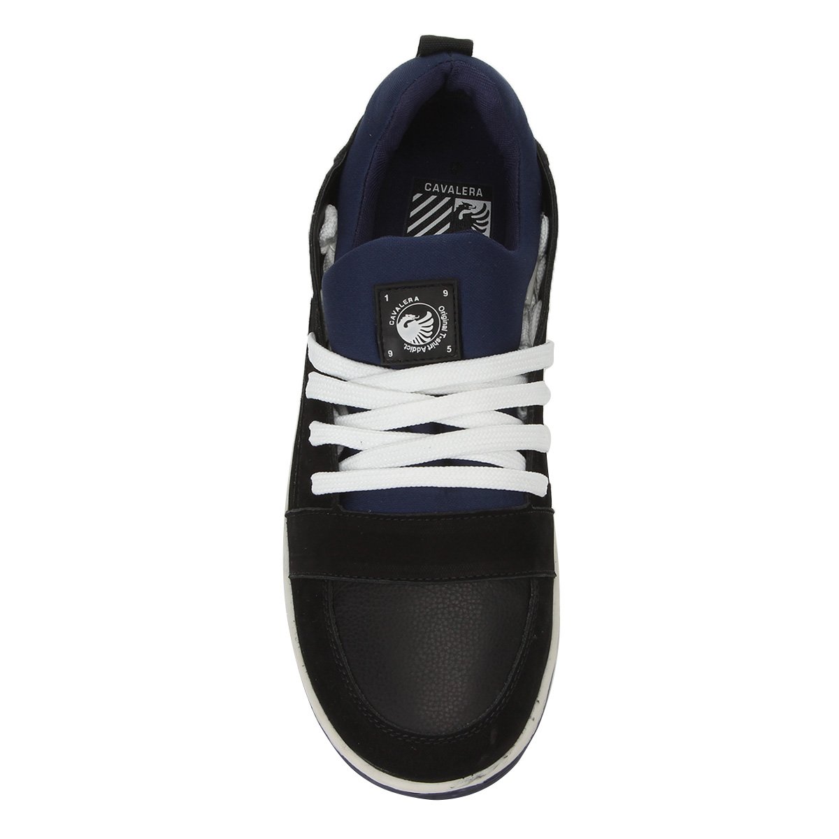 sapatênis couro cavalera logo preto