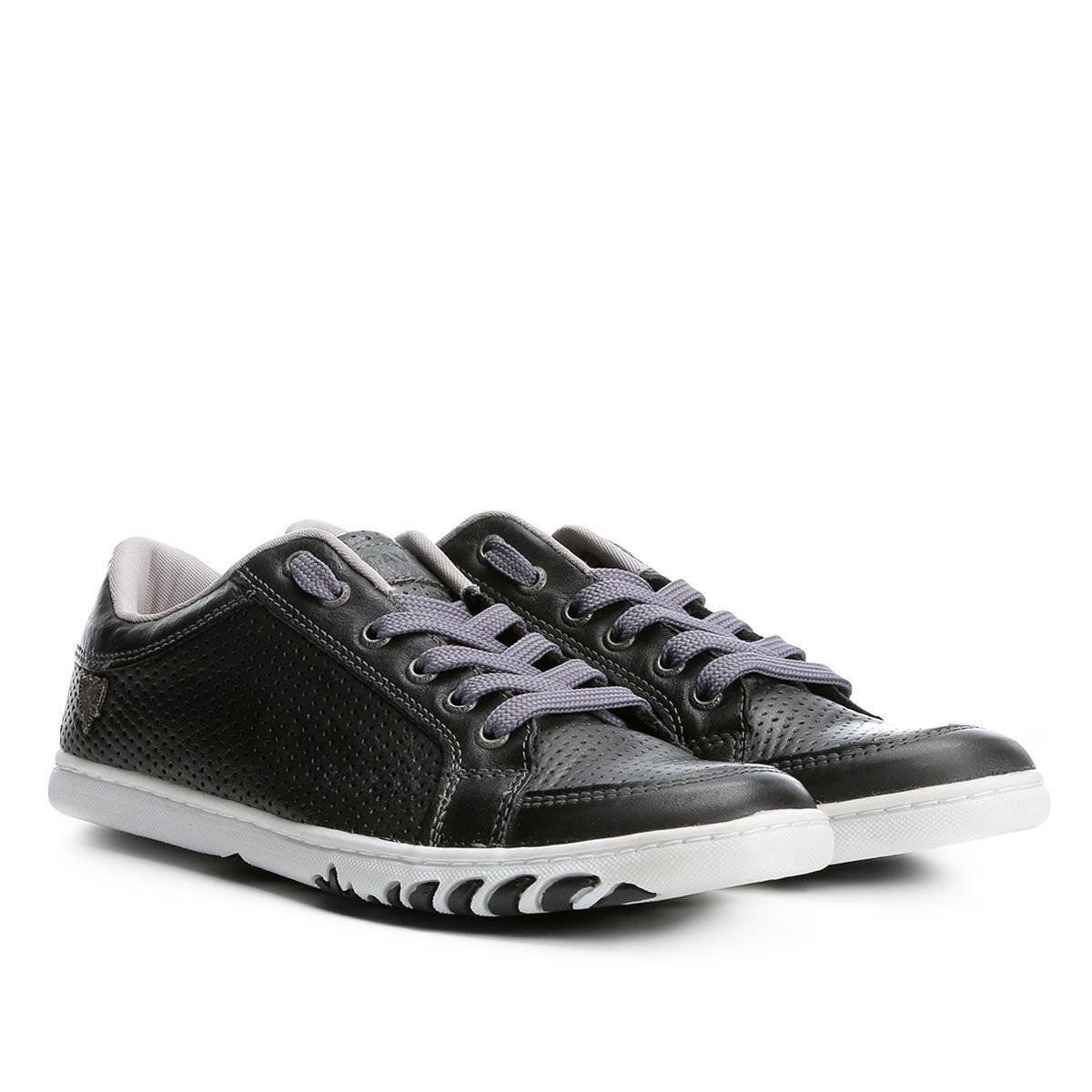 Sapatênis Couro Cavalera Guilherme New Classic Masculino - Chumbo Menor preço em Sapatênis Couro Cavalera Guilherme New Classic Masculino - Chumbo