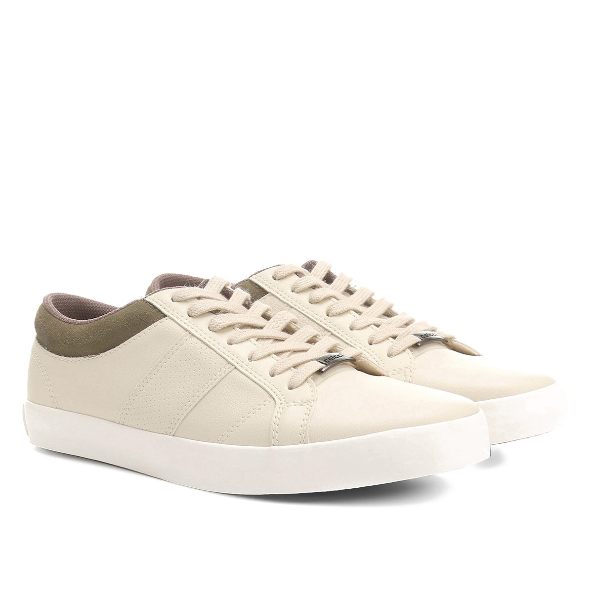 sapatênis couro colcci recortes branco