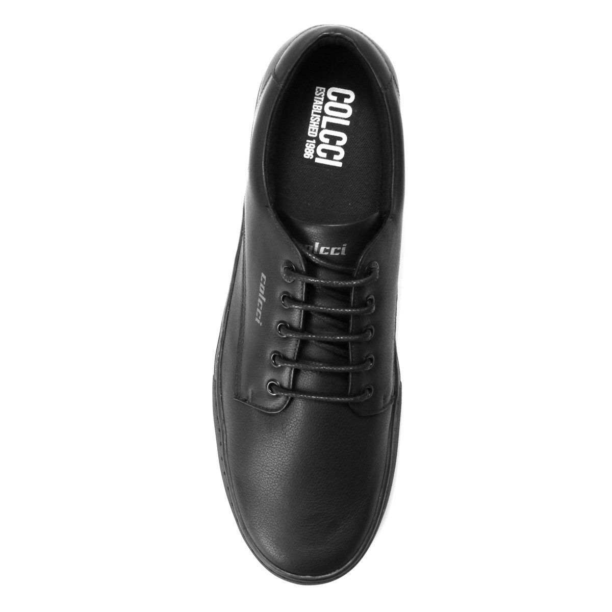 sapatênis couro colcci recortes preto