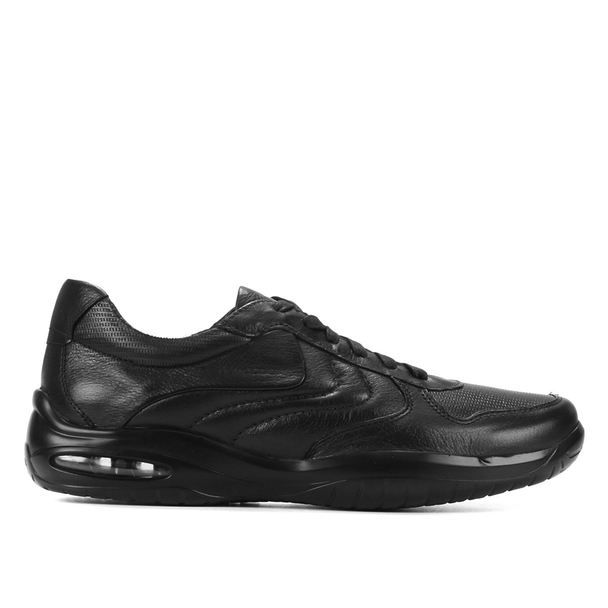 Sapatênis Couro Democrata Air Motion Masculino - Preto Menor preço em Sapatênis Couro Democrata Air Motion Masculino - Preto