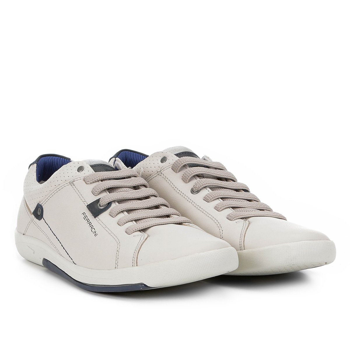 Sapatênis Couro Ferracini Infinit Napa Masculino - Branco Menor preço em Sapatênis Couro Ferracini Infinit Napa Masculino - Branco