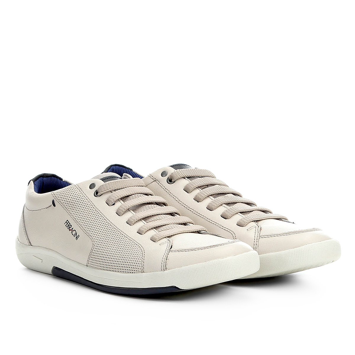 Sapatênis Couro Ferracini Infinity Masculino - Gelo Menor preço em Sapatênis Couro Ferracini Infinity Masculino - Gelo