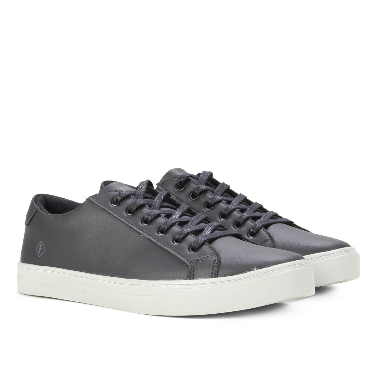 Sapatênis Couro Forum Liso Masculino - Preto Menor preço em Sapatênis Couro Forum Liso Masculino - Preto