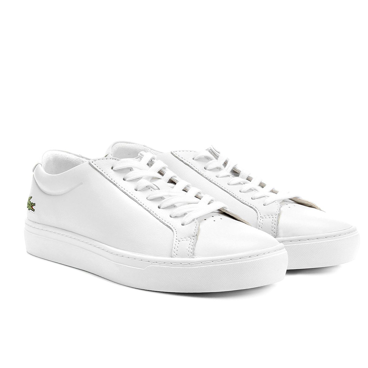 Sapatênis Couro Lacoste Sportswear Masculino - Branco Menor preço em Sapatênis Couro Lacoste Sportswear Masculino - Branco