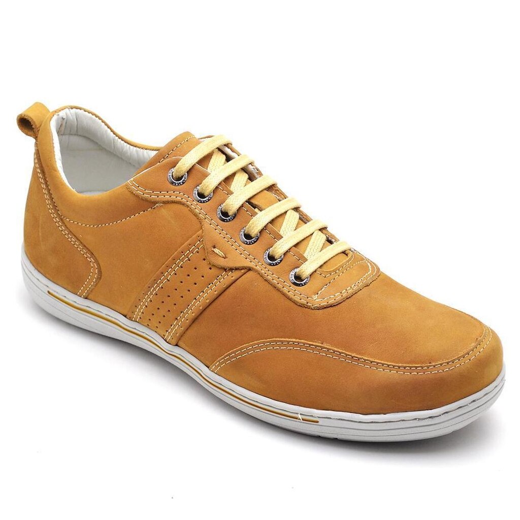 Sapatênis Couro Masculino Cadarço Elegante Conforto