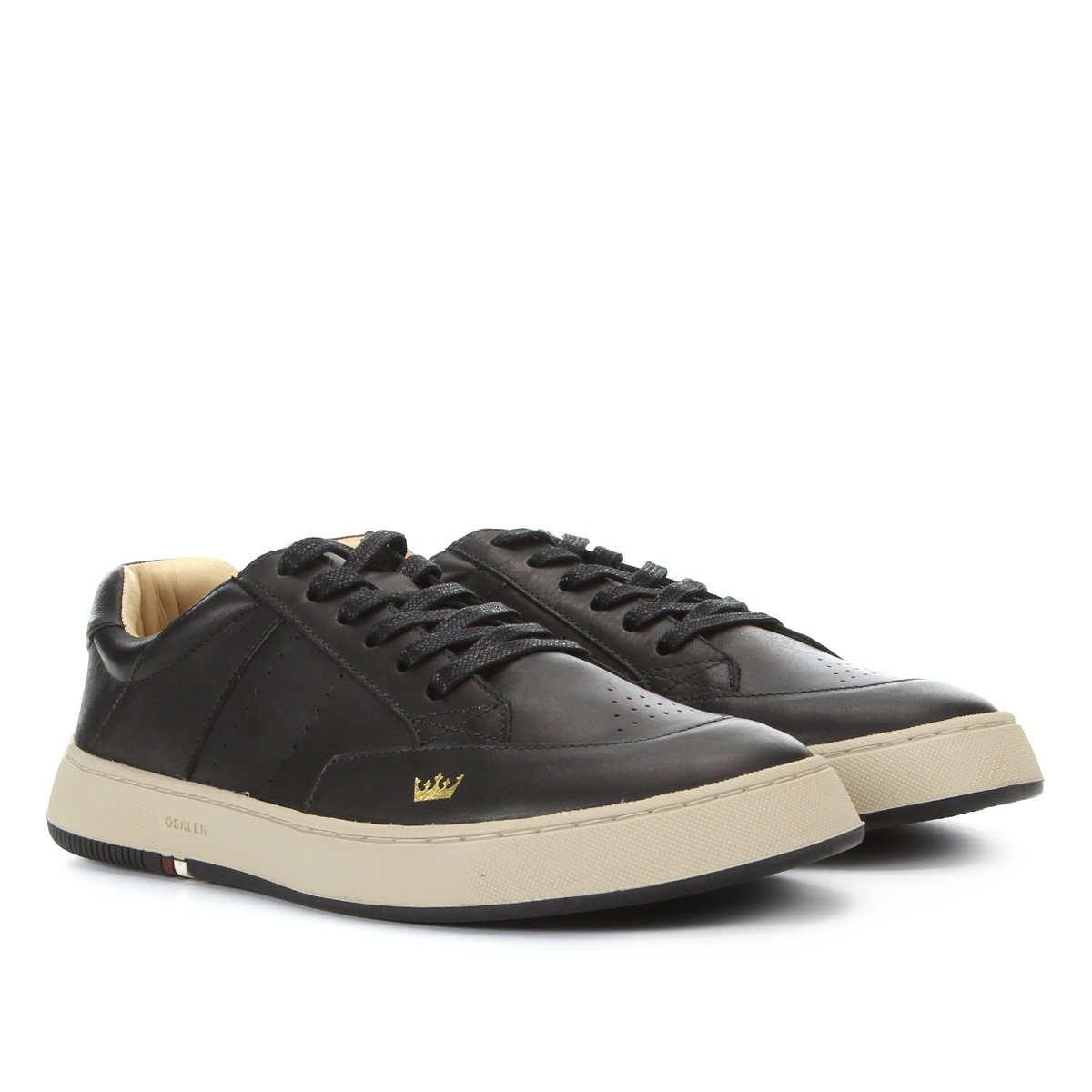 Sapatênis Couro Osklen Soho Masculino - Preto Menor preço em Sapatênis Couro Osklen Soho Masculino - Preto