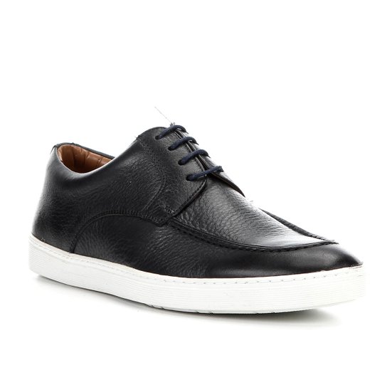 Sapatênis Couro Shoestock Clássico Masculino - Marinho