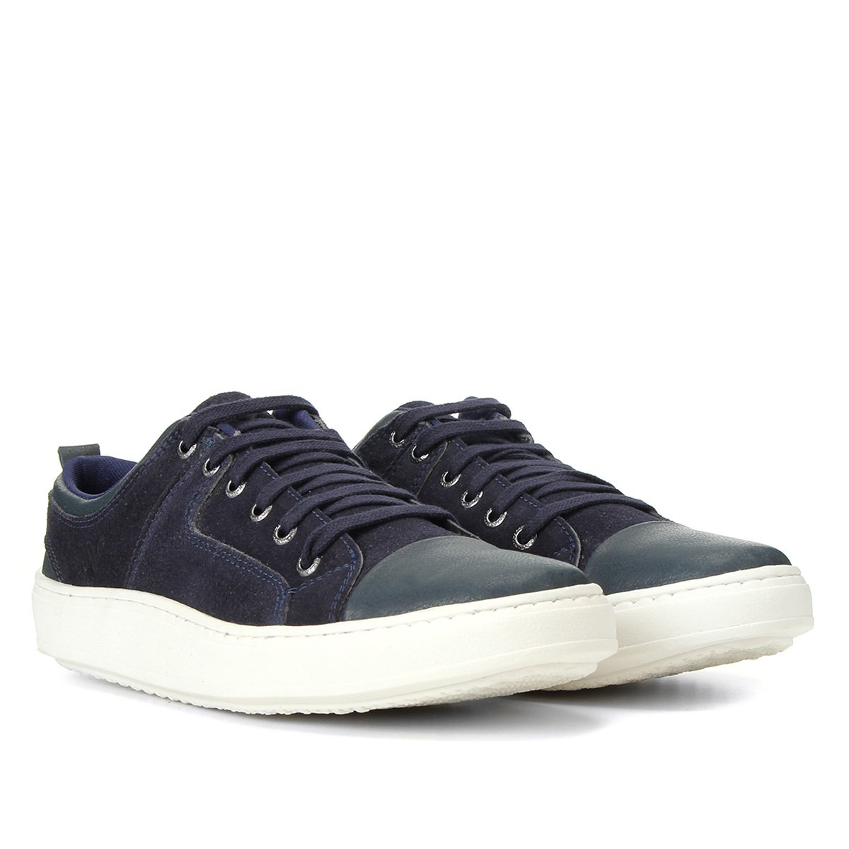 Sapatênis Couro Walkabout W Masculino - Marinho+Branco Menor preço em Sapatênis Couro Walkabout W Masculino - Marinho+Branco