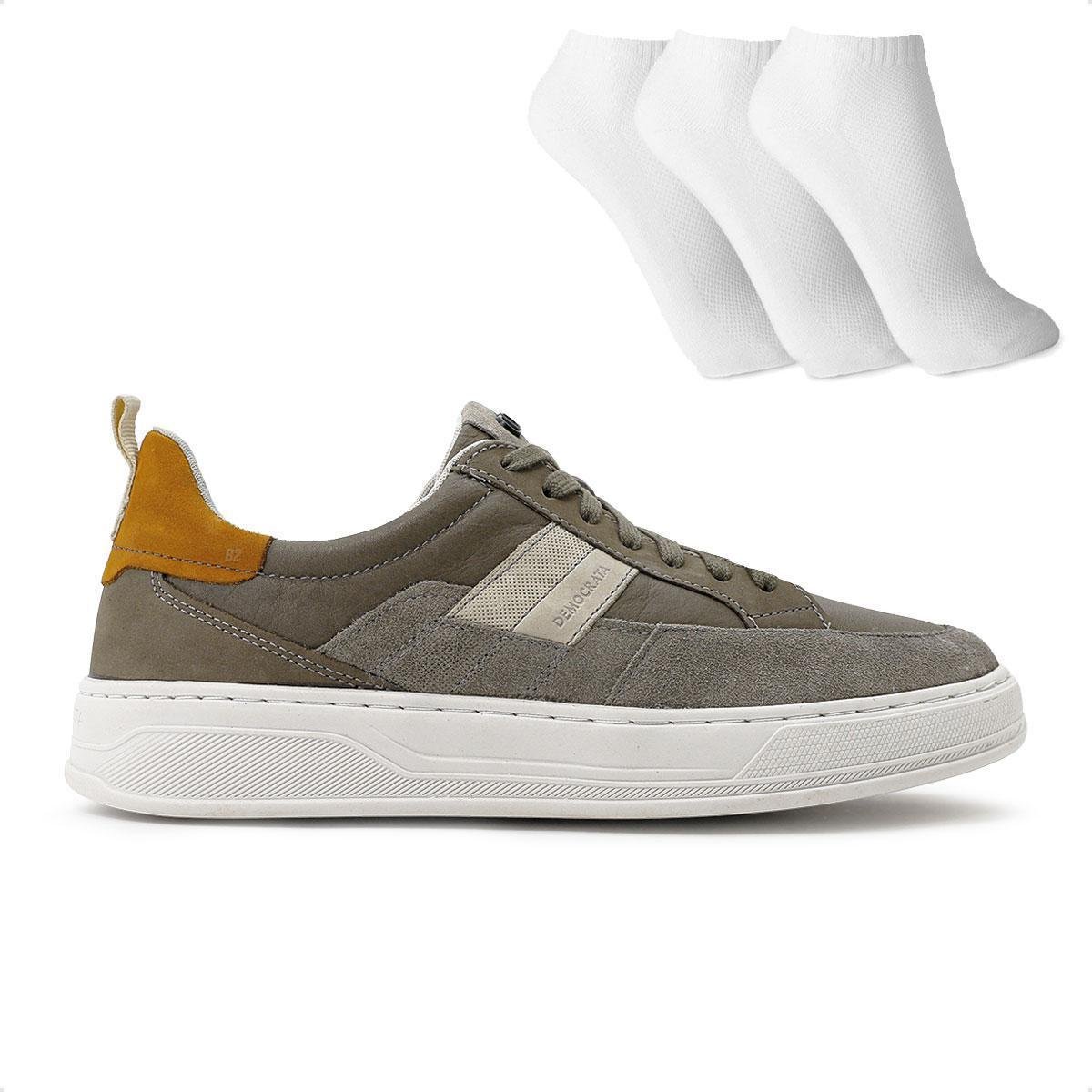 Sapatênis Democrata Denim Bold + 3 Pares de Meias Menor preço em Sapatênis Democrata Denim Bold + 3 Pares de Meias