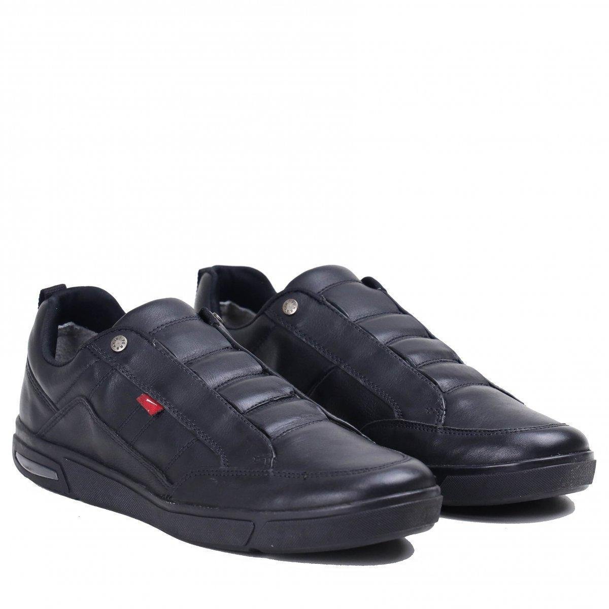Sapatênis Ferracini Couro Sem Cadarço Masculino - Preto | Zattini