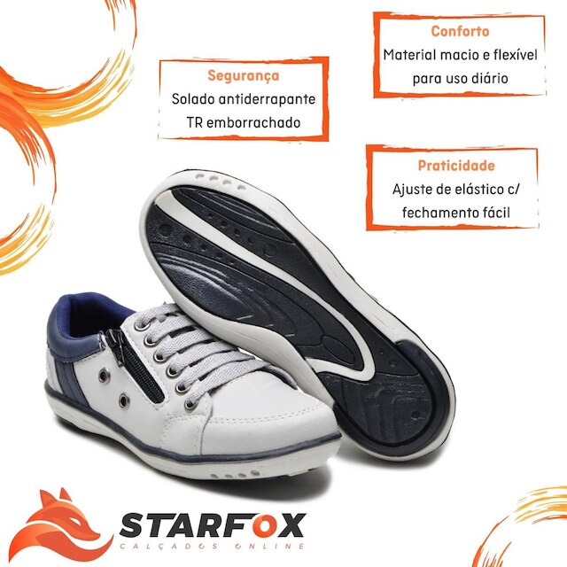 Sapatênis Infantil Casual Fechamento Elastico e Ziper