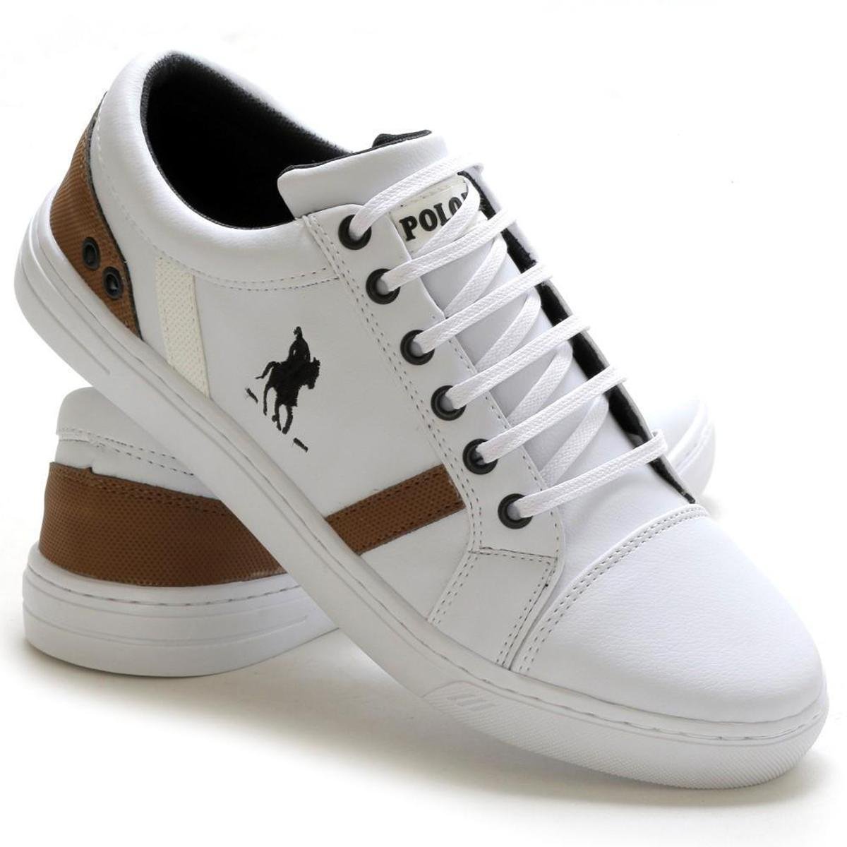 Sapatenis Masculino Branco Tênis Casual Polo Para Dia a Dia Original Menor preço em Sapatenis Masculino Branco Tênis Casual Polo Para Dia a Dia Original
