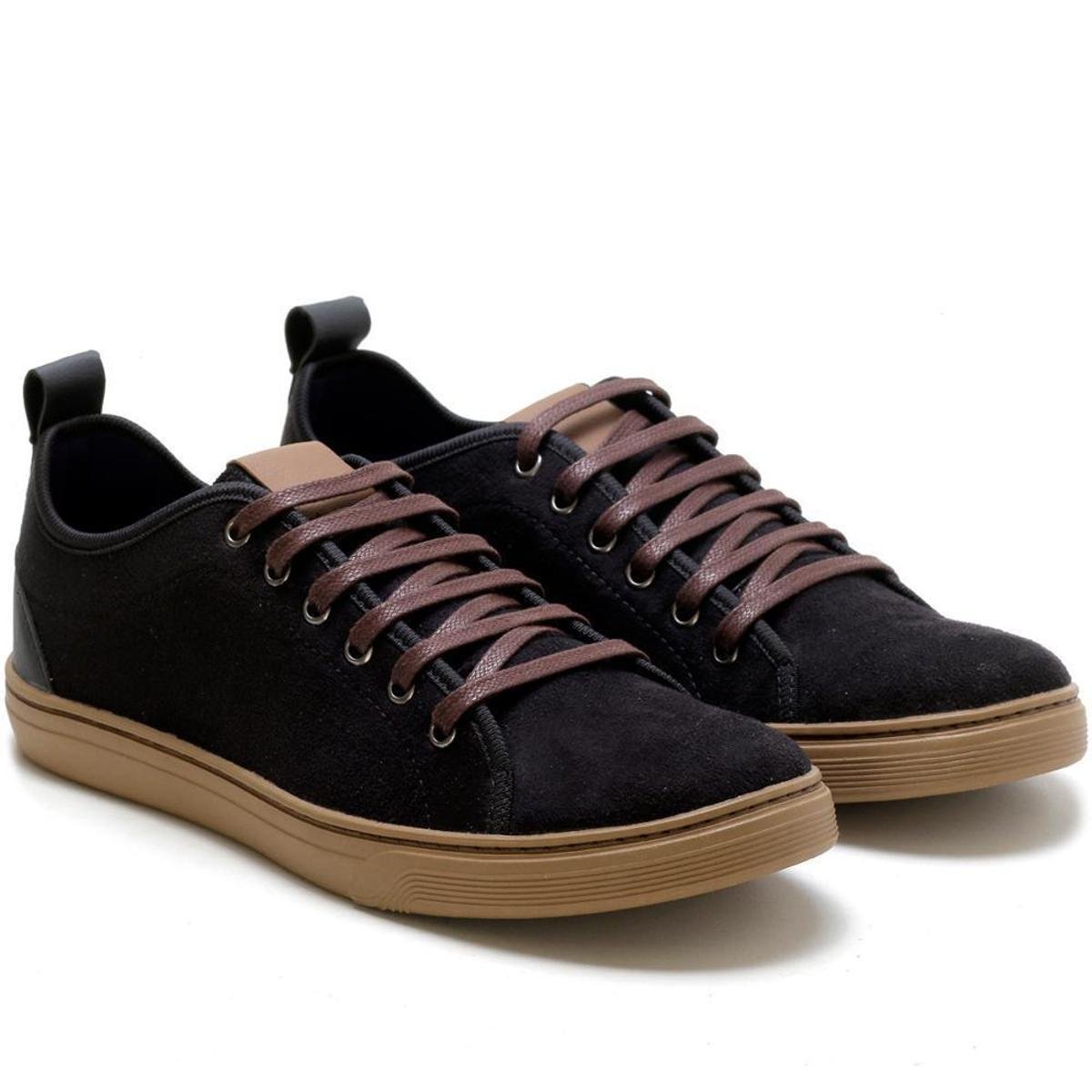 Sapatênis Masculino Cadarço Liso Moderno Casual Confortável - Preto |  Zattini