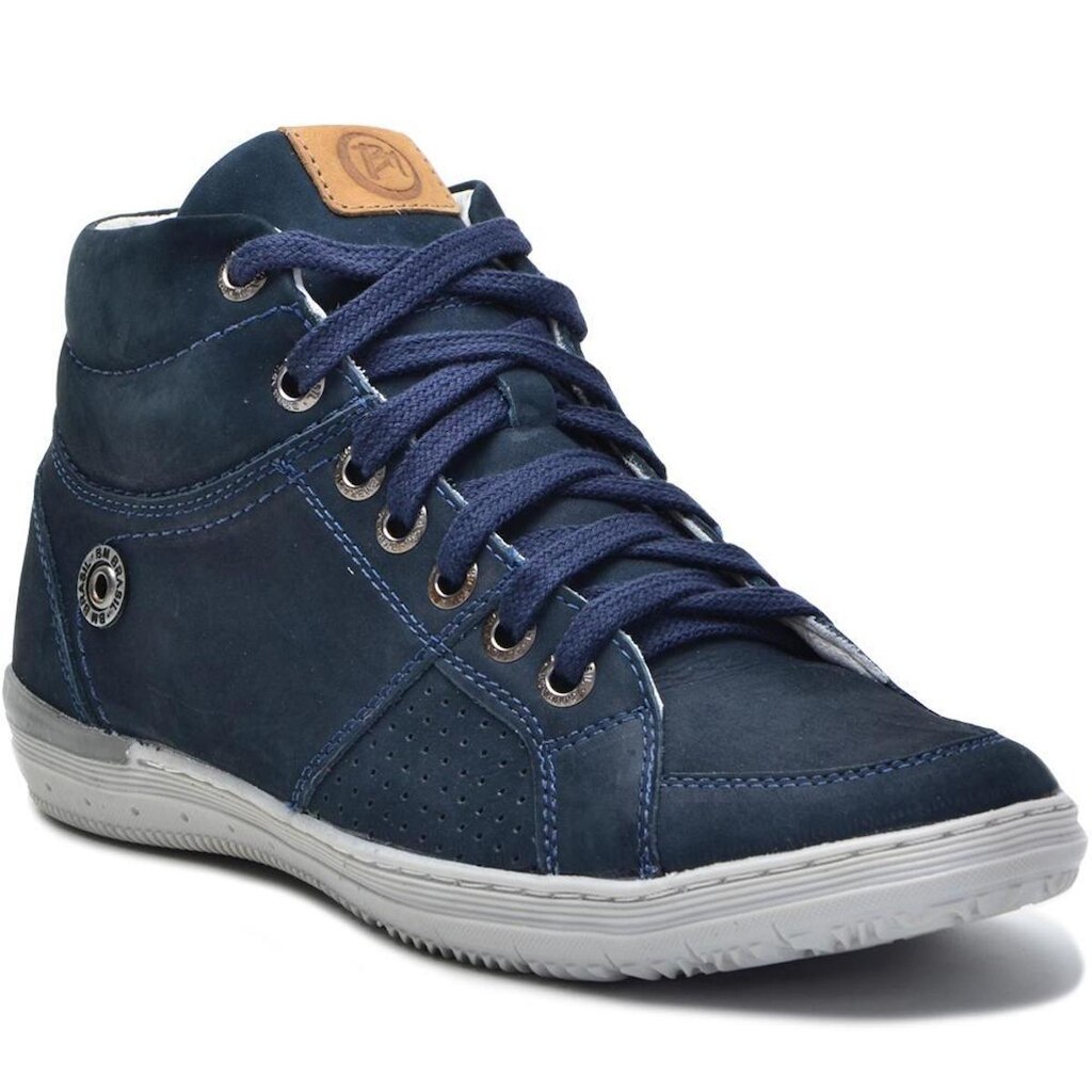 Sapatênis Masculino Cano Alto Couro Casual Leve Conforto