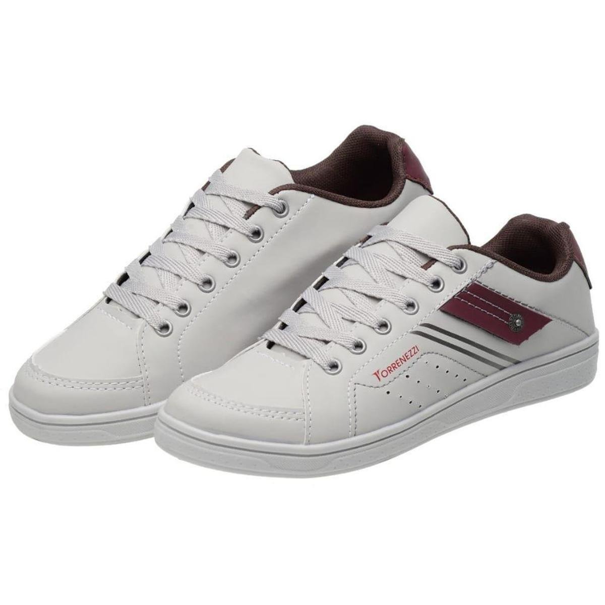 Sapatenis Masculino Casual Basico com Recortes e Sola Reta Borracha -  Branco | Zattini