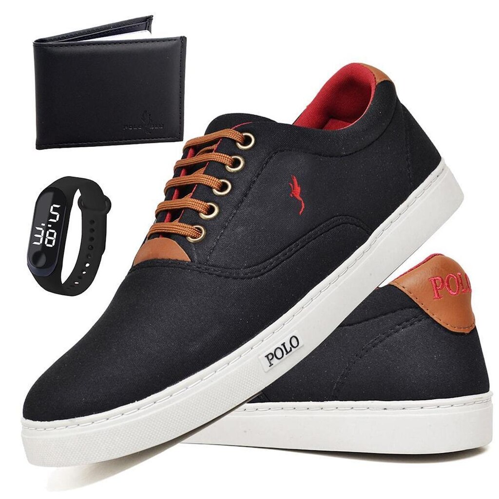 Sapatênis Masculino Casual Confortável + Carteira + Relógio