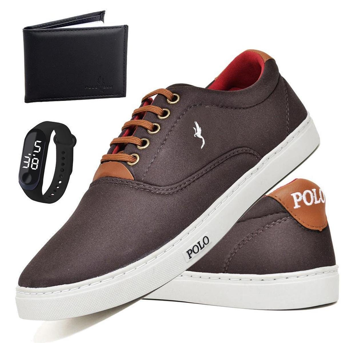 Sapatênis Masculino Casual Confortável + Carteira + Relógio Menor preço em Sapatênis Masculino Casual Confortável + Carteira + Relógio