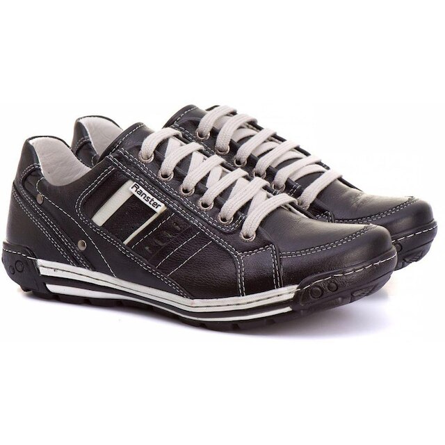 Sapatênis Masculino Casual Conforto Em Couro Legítimo Macio Cadarço Cano Baixo Premium