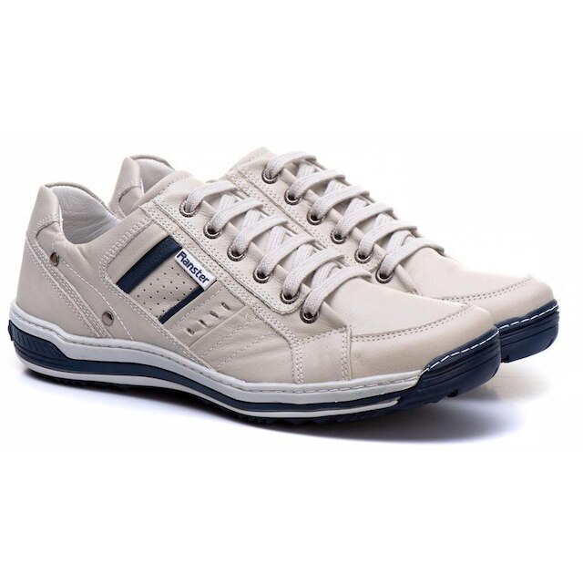 Sapatênis Masculino Casual Conforto Em Couro Legítimo Macio Cadarço Cano Baixo Premium