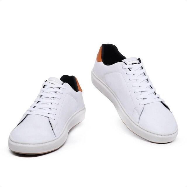 Sapatênis Masculino Casual De Couro Para Usar Com Bermuda Calça Terno Sch 300