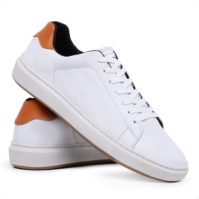 Sapatênis Masculino Casual De Couro Para Usar Com Bermuda Calça Terno Sch 300