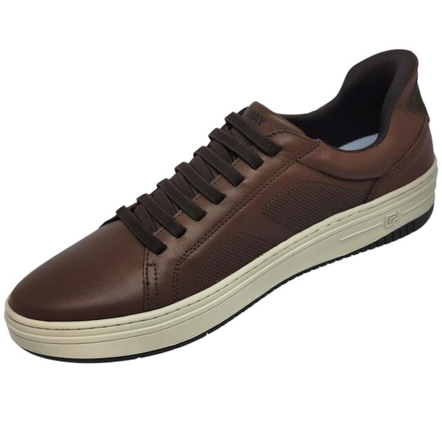 Sapatênis Masculino Casual Dia a Dia Passeio Calce Fácil em Couro Conforto Free Way Automat06